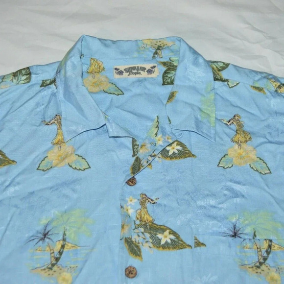 Hawaiian Tropic Hula Girl Island Palms Blue Mens - Picture 3 of 4